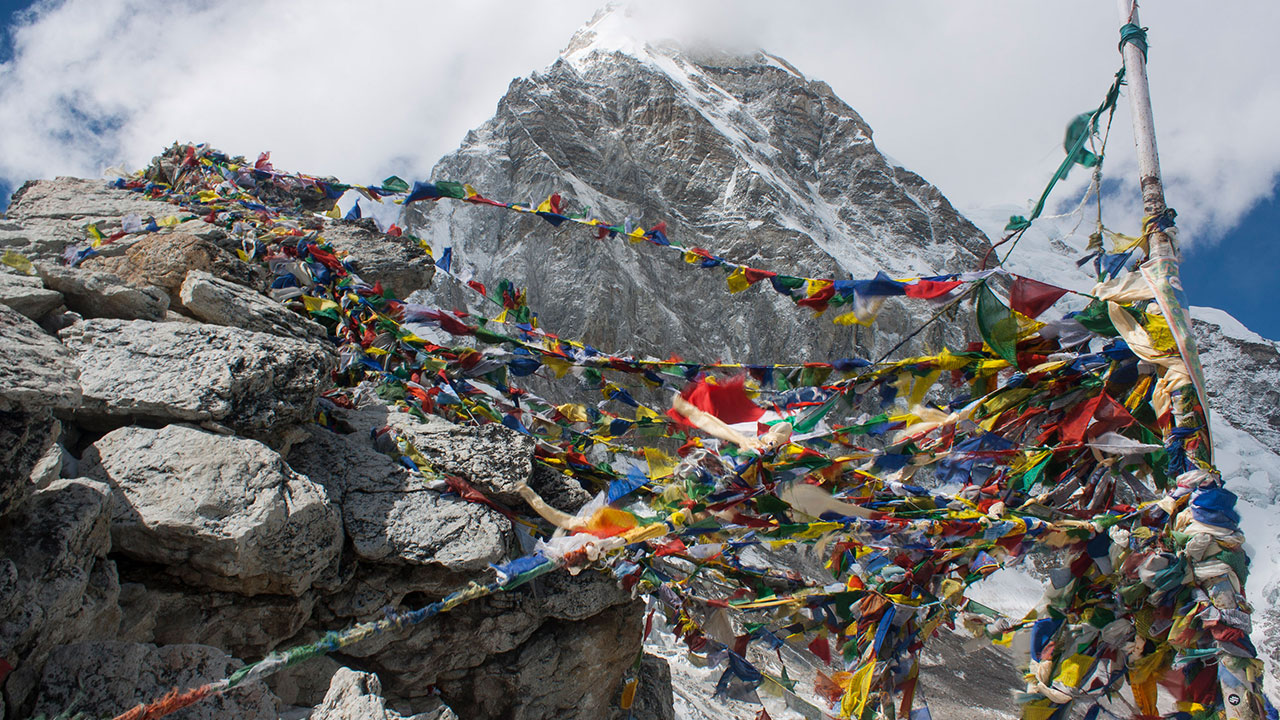 Flag At Everest Region