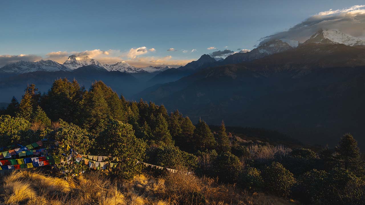 Panoramic Sunrise View Poon Hill Nepal